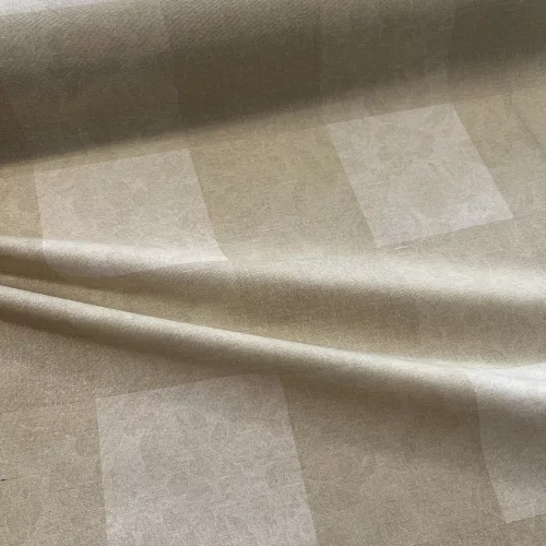 Vízálló impregnált dekortextil: Natúr alapon négyzetes-halvány mintás