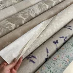 Vízálló impregnált dekortextil: Natúr alapon négyzetes-halvány mintás