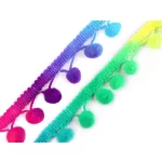 Szivárvány POM-POM szalag (3 cm-es, kisebb)