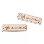 Műbőr Hand made feliratos felvarrható vagy ragasztható címke (5 * 1,5 cm-es)