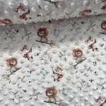 0.42 m EGYBEN KÉRHETŐ Bézs alapon oroszlános-rókás minky plüss