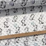 H. kékes-fehéres alapon zebrás-lufis minky plüss