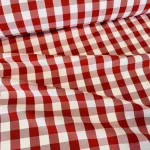 1 m EGYBEN KÉRHETŐ Piros-fehér kockás panama (minimatt) szövet (2 cm-es kockás)