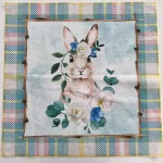 EXTRA AKCIÓS: Négyzetes húsvéti nyuszis textil panel (44*44 cm)