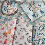 EXTRA AKCIÓS: Négyzetes húsvéti nyuszis textil panel (44*44 cm)