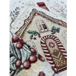 Karácsonyi csillogós szálas panel: Mézeskalács házikó (46*46 cm)