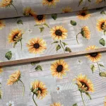 Napraforgós-kis fehér margarétás party vízlepergető szövet