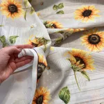 Napraforgós-kis fehér margarétás party vízlepergető szövet