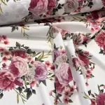 Fehér alapon vintage rózsás party vízlepergető szövet