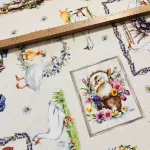 1,95 m EGYBEN KÉRHETŐ Húsvéti libás-kiscsirkés party vízlepergető szövet