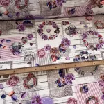 Lilás-rózsaszín színvilágú muffinos és macaronos party vízlepergető szövet