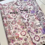 Lilás-rózsaszín színvilágú muffinos és macaronos party vízlepergető szövet