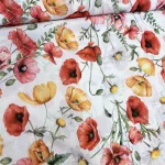 Sárga-piros pipacsos party vízlepergető szövet