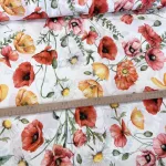 Sárga-piros pipacsos party vízlepergető szövet