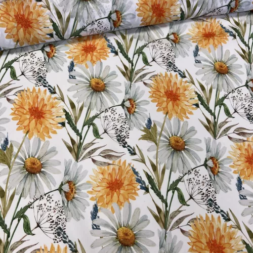 Sárga pitypang - fehér margaréta party vízlepergető szövet