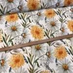 Sárga pitypang - fehér margaréta party vízlepergető szövet