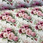 Rózsaszín bazsarózsás vízlepergető szövet