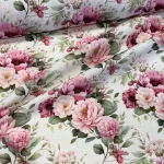 Rózsaszín bazsarózsás vízlepergető szövet