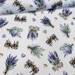 Fehér alapon levendula a polcon vízlepergető szövet