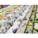 Fehér alapon levendula a polcon vízlepergető szövet