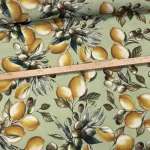 Zöldes alapon citromos - olivás vízlepergető szövet