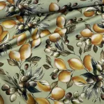 Zöldes alapon citromos - olivás vízlepergető szövet