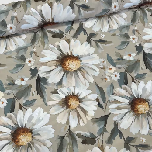 Nagy fehér margarétás vízlepergető szövet