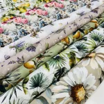 Nagy fehér margarétás vízlepergető szövet