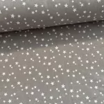 Szürke alapon fehér csillagos 160 cm sz. pamutvászon (KA)