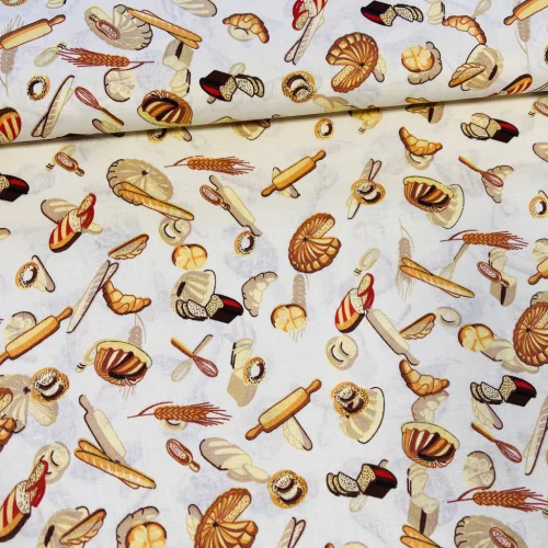 Ekrü alapon pékárus pamutvászon