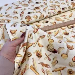 Ekrü alapon pékárus pamutvászon