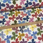 Fehér alapon színes pillangós pamutvászon