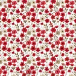 0,3 m  EGYBEN KÉRHETŐ Piros-bézs színű virágos mező pamutvászon