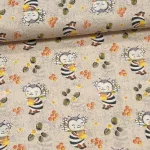 Bézses alapon méhecskés pamutvászon