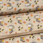 Bézses alapon méhecskés pamutvászon