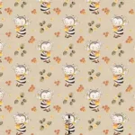 Bézses alapon méhecskés pamutvászon