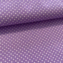   Lila alapon 2 mm-es kispöttyös pamutvászon (Lavander lilac No.2)