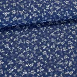 Kék alapon fehér pitypangos kékfestő jellegű pamutvászon
