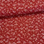 Piros alapon fehér pitypangos kékfestő jellegű pamutvászon