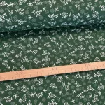 Zöld alapon fehér pitypangos kékfestő jellegű pamutvászon