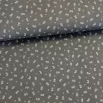 Szürke alapon picike fehér virágos pamutvászon