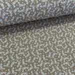 Bézs alapon fehér kiságas pamutvászon