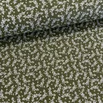 Zöld alapon fehér kiságas pamutvászon