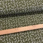 Zöld alapon fehér kiságas pamutvászon