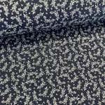 Sötétkék alapon fehér kiságas pamutvászon