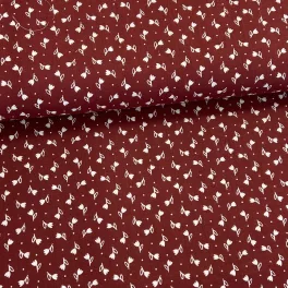 Bordó alapon tulipános pamutvászon