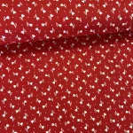 Piros alapon tulipános pamutvászon