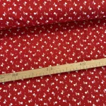 Piros alapon tulipános pamutvászon