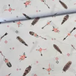 Halványszürke a. indián tollas pamutvászon