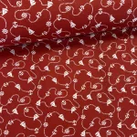 Piros alapon kishajós-kormánykerekes pamutvászon